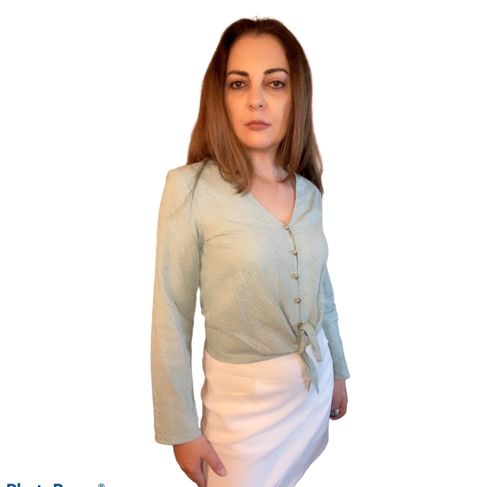 NWT Copper Key Mint Green Eyelet Tie Blouse Top